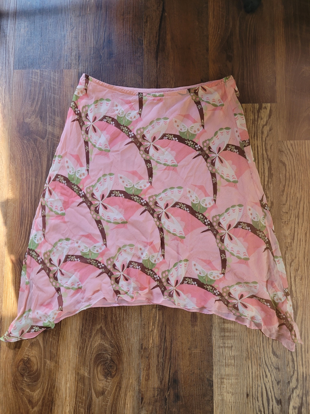 Y2k Max Studio Butterfly Silk Skirt
